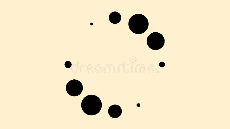 Abstract Black Spinning Bubbles Slowing Down in a Loading Wheel on Beige  Background. Animation. Dark Circles Move, Blink Stock Illustration -  Illustration of broadcast, middle: 144283454