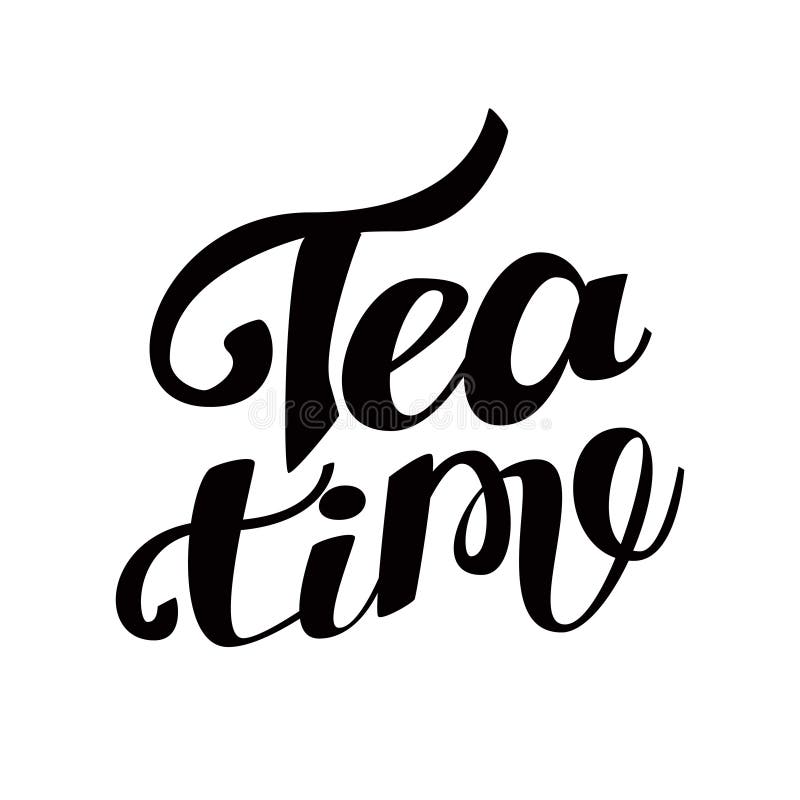 Calligraphy Word Of Green Tea In White Background Stock Illustration