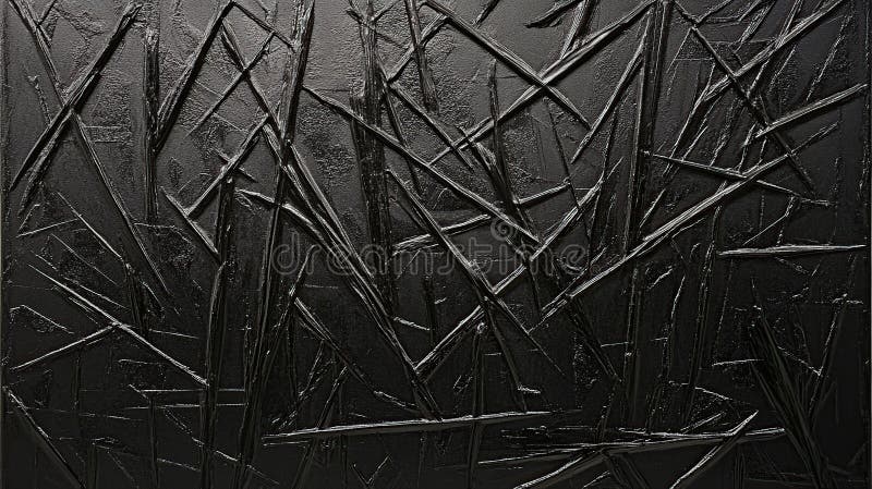 Abstract black texture, scratched surface, dark background, design element stock photography