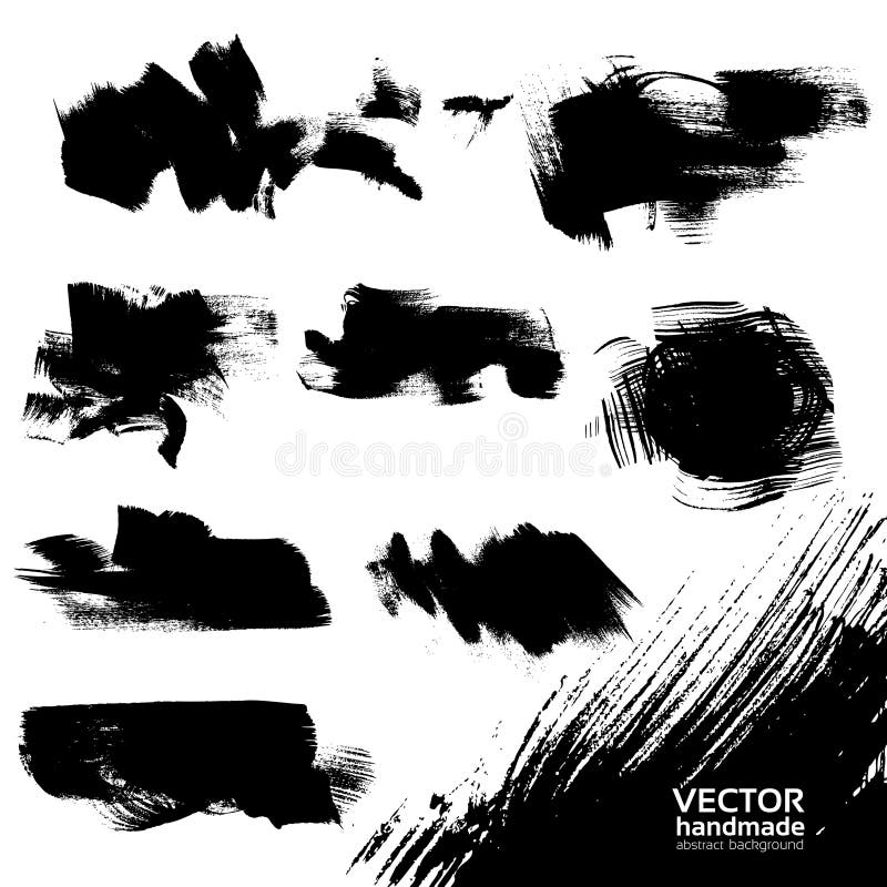 Black Vector Backgrounds Set Stock Vector - Illustration of paintbrush ...