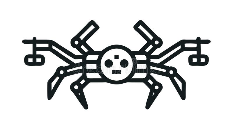 Abstract mechanical spider, intricate robotic engineering, automation, vector design Generative AI royalty free illustration