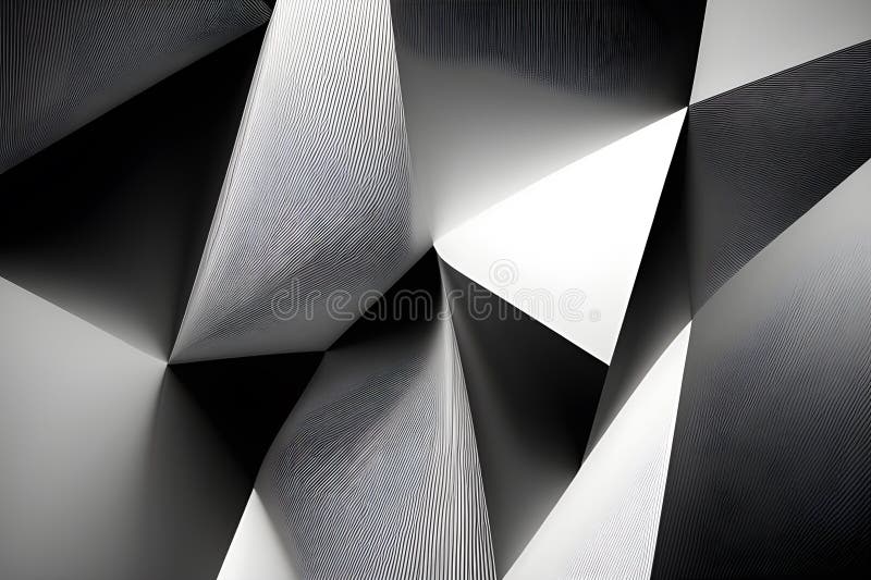 An abstract-black and white artwork conveys the emotion of sadness flowing lines sharp angles generative ai vector illustration