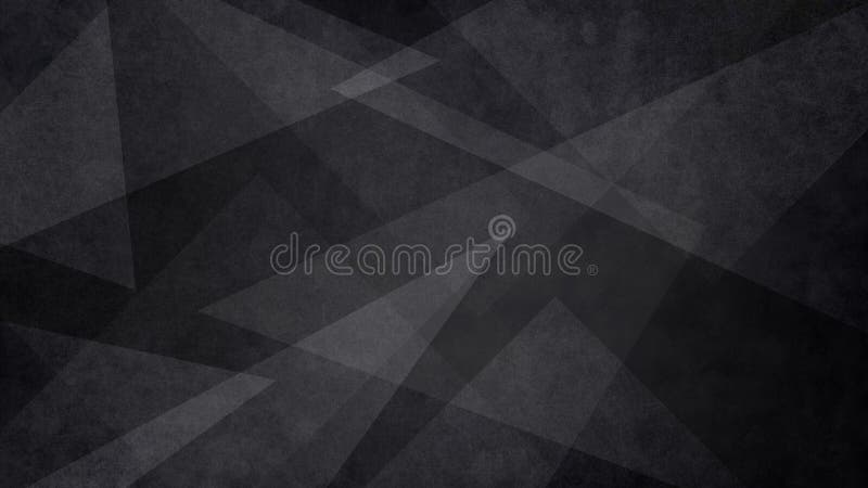 Abstract black and white background with random geometric triangle pattern. Elegant dark gray color with textured light shapes