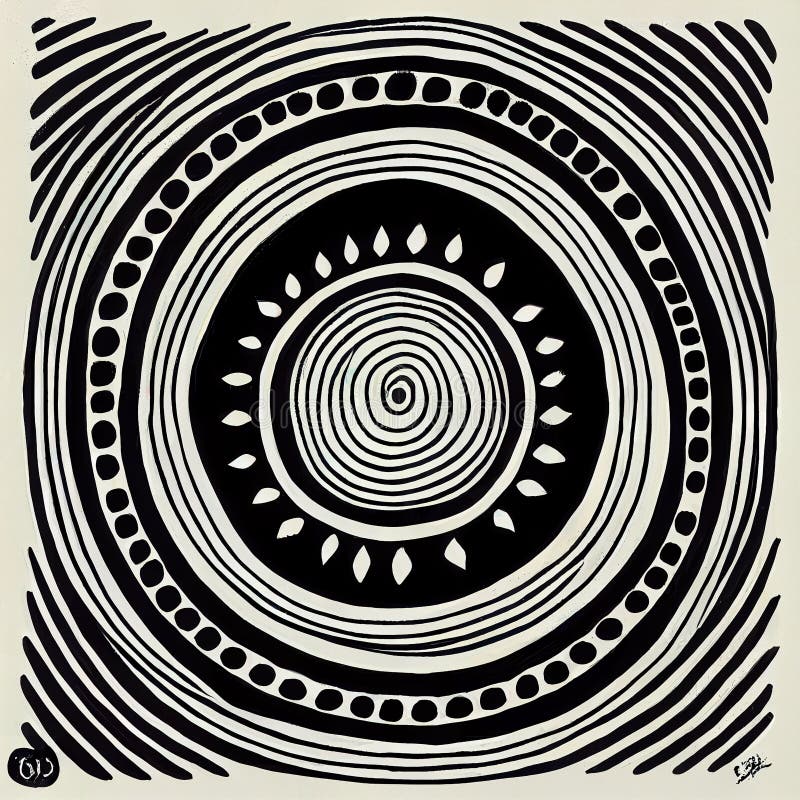 Abstract black and white circular illustration - great for background royalty free illustration