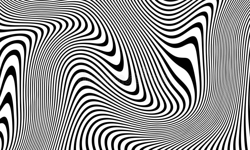 Abstract Black and White Curved Stripes, Digital Art , Black and White , Stripes , Abstract Vector Background stock illustration