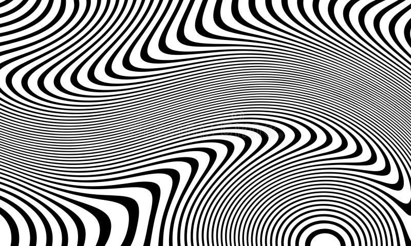 Abstract Black and White Curved Stripes, Digital Art , Black and White , Stripes , Abstract Vector Background stock illustration