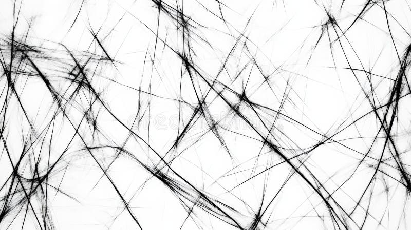 Abstract Black and White Fractal Lines on a White Background royalty free illustration