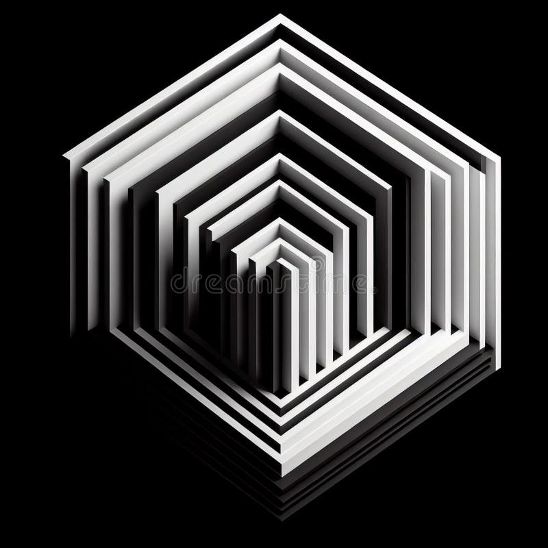 Abstract Black and White Geometric Pattern Stock Illustration