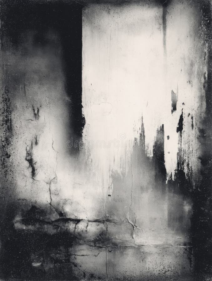 Abstract Black and White Grunge Texture stock illustration