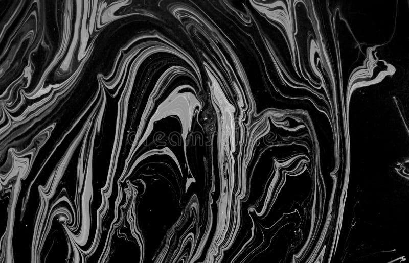 Abstract black white marble texture, acrylics art. Acrylic, light.