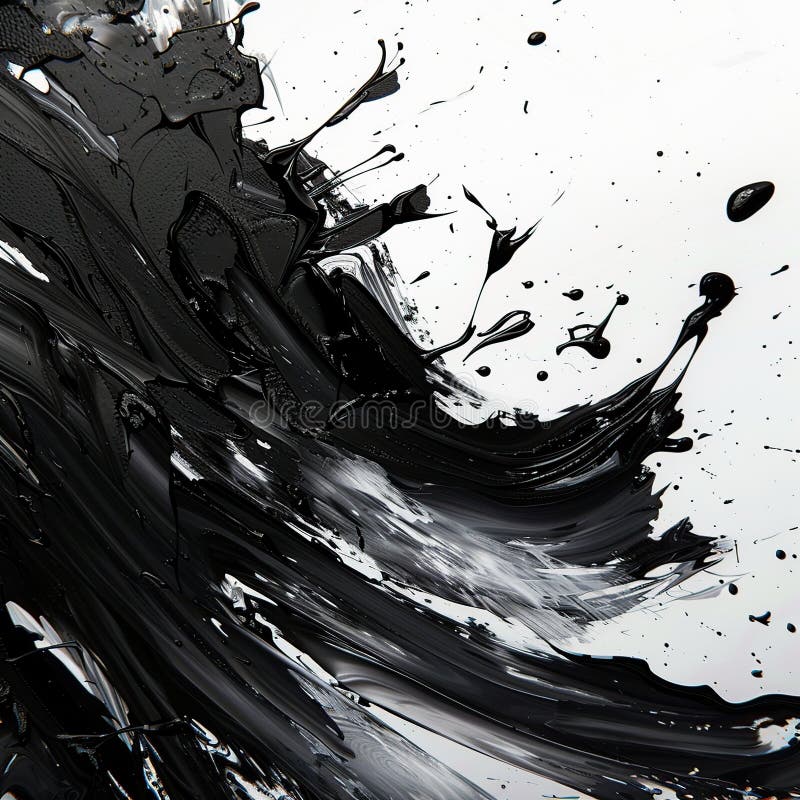 Abstract black and white paint splash vector illustration