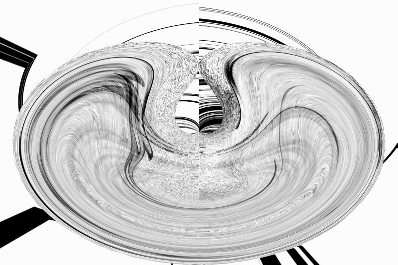 Abstract black and white digital curves on white background - t royalty free stock photo.