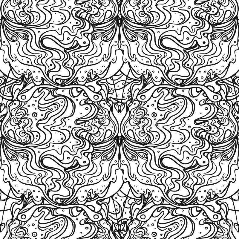 Abstract Black and White Butterfly Design Stock Illustration