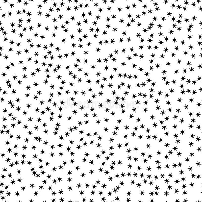 Abstract Black and White Seamless Pattern with Stars. Digital
