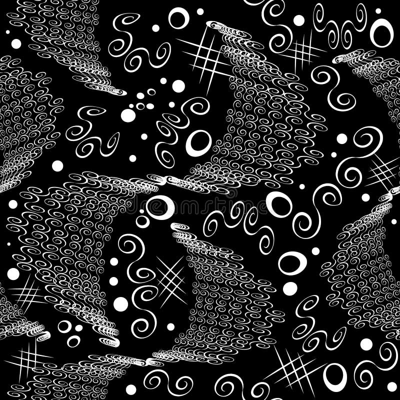 Abstract black and white vector seamless pattern.Can be used for wallpaper, background of web page, scrapbook, party decoration, t-shirt design, card, print, poster, invitation, packaging. Template.