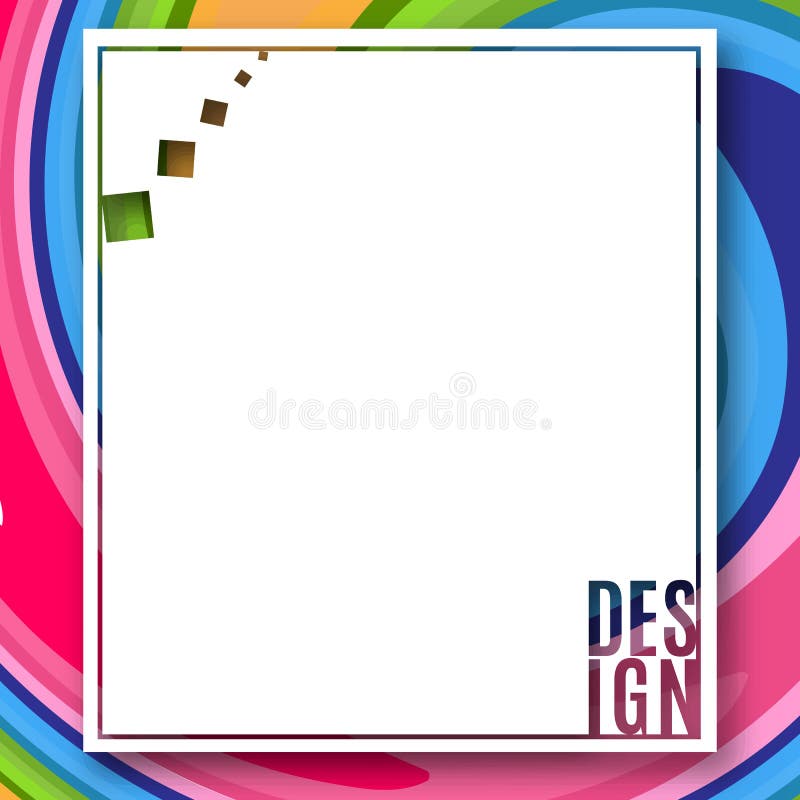 Abstract blank rectangular banner with text Design on bright colorful background of wavy lines Element for the design of banners vector illustration