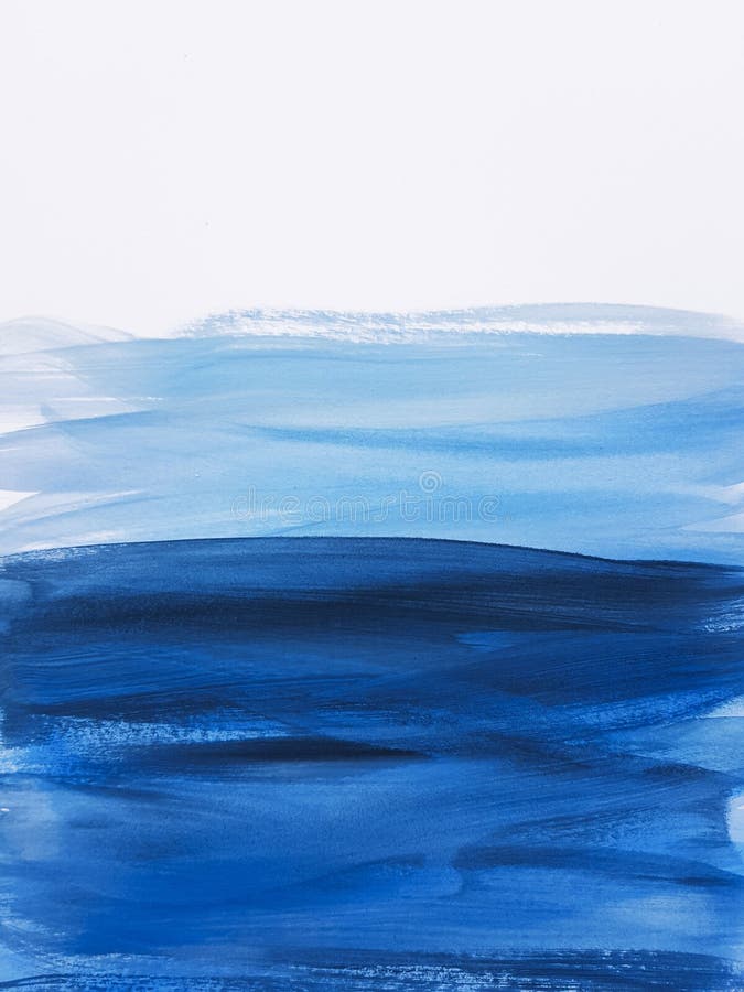 Abstract Blue Art Painting Background. Modern Art. Contemporary Art