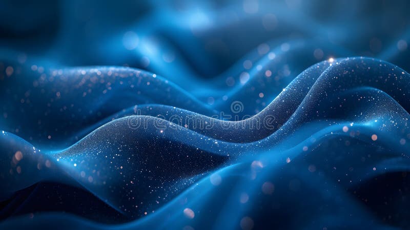 Abstract blue background, abstract background, glowing blue interwoven lines, Generative AI stock illustration