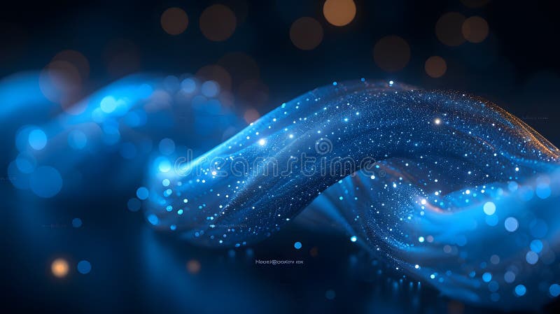 Abstract blue background with lights, abstract blue background, abstract background, glowing blue interwoven lines, Generative AI royalty free illustration
