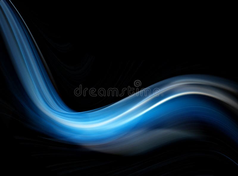 Abstract blue background, abstract lines twisting into beautiful bends stock photography