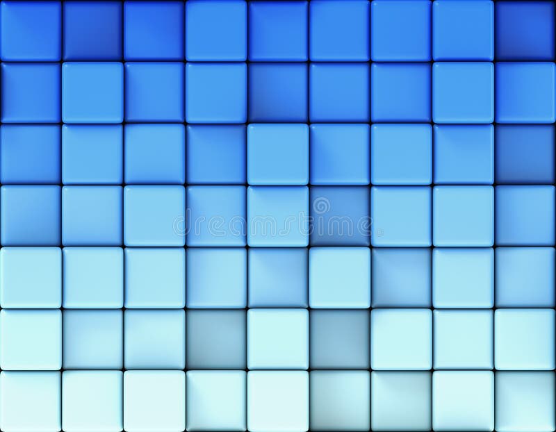 Abstract blue background made of cubes stock illustration