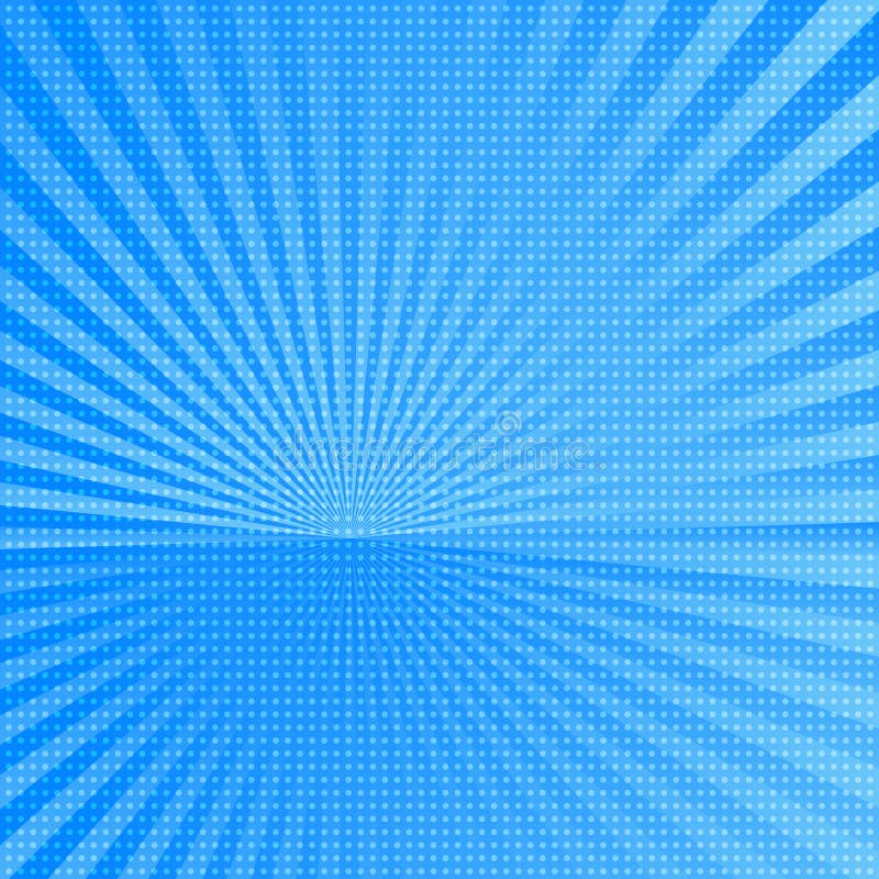 Comic Background Blue Sunburst Pattern Sun Rays Abstract Backdrop
