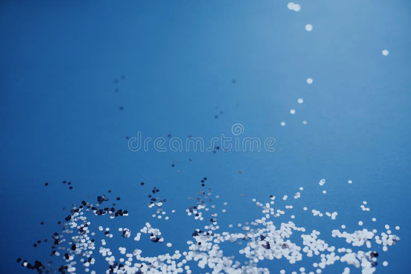 Abstract Blue Background with Silver Confetti. Stock Image - Image of