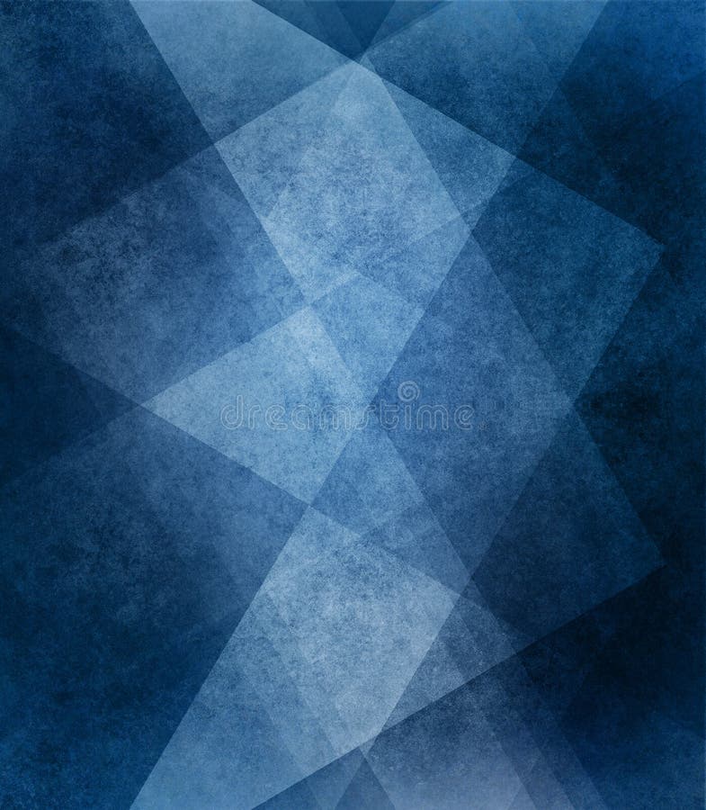 Abstract blue background white striped pattern and blocks in diagonal lines with vintage blue texture