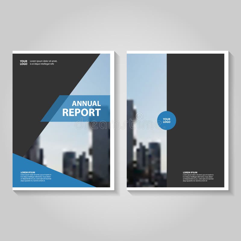 Abstract blue black annual report Leaflet Brochure Flyer template design, book cover layout design stock illustration
