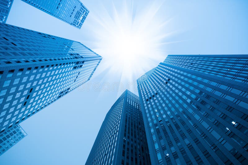 Abstract blue building skyscraper