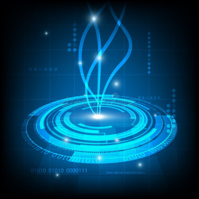 Abstract blue Circle digital technology background, futuristic structure elements concept background vector illustration