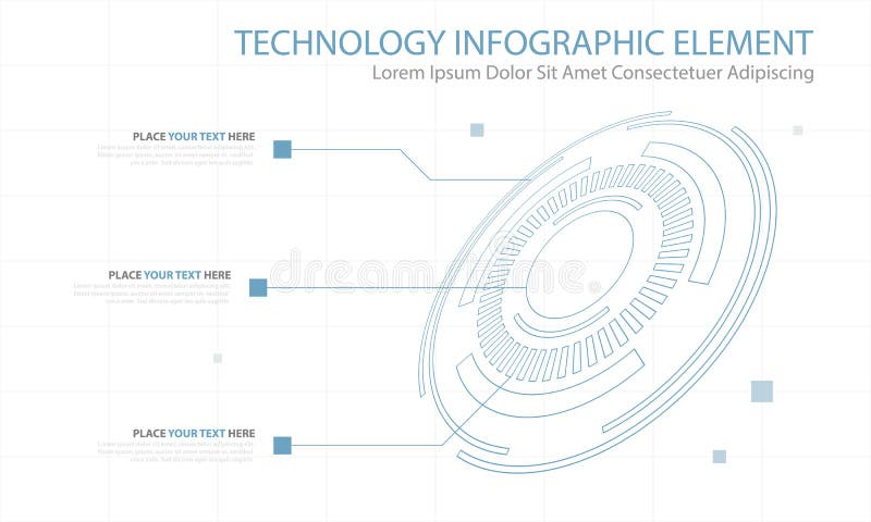 Abstract Blue Circle technology innovation background, futuristic circle global concept background stock illustration
