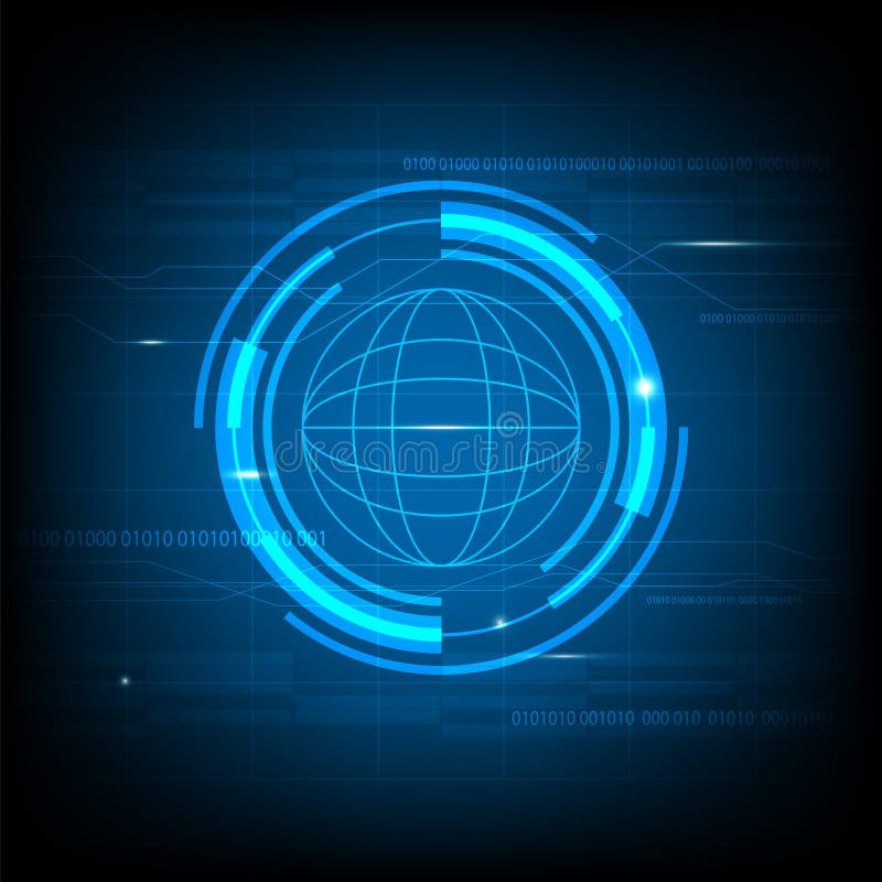 Abstract Blue Circle technology innovation background, futuristic circle global concept background template vector vector illustration