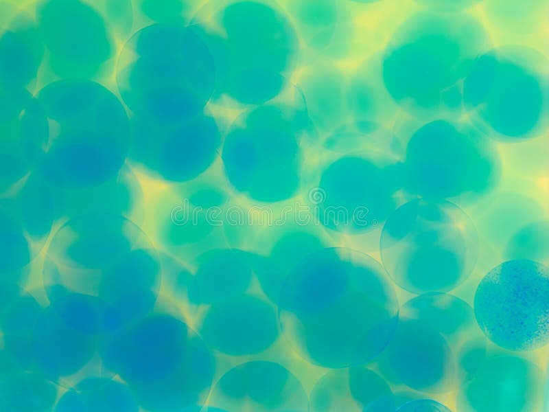 Abstract blue circles on yellow background