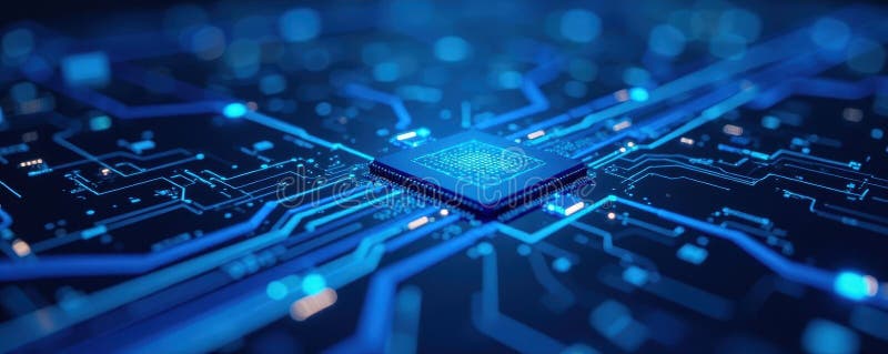 Abstract blue circuit board background Close up view of electronic pathways , pattern, circuit board, wire vector illustration