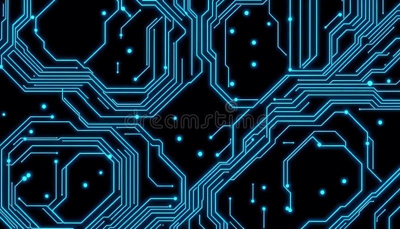 Abstract Blue Circuit Board Digital Technology Design royalty free illustration