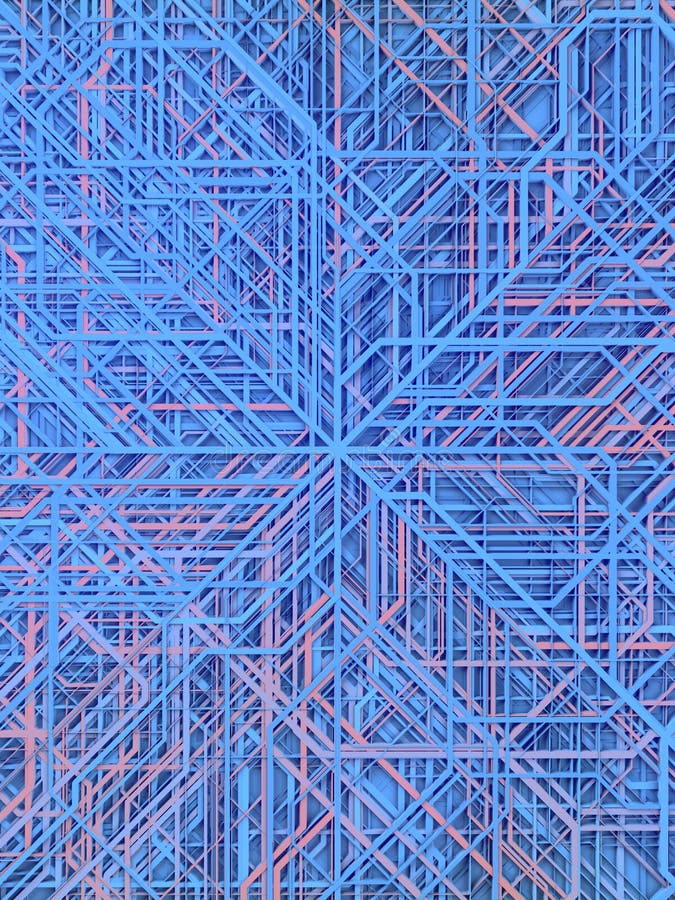 Abstract blue colored futuristic techno pattern. Modern covers design. Digital 3d illustration vector illustration