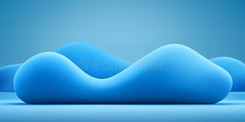 Abstract Blue 3D Redă Formele Organice Netede Fundal Minimalist Forme Moderne De Fluide Design royalty free illustration