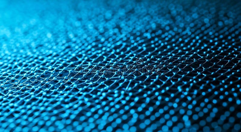 Abstract Blue Digital Network Grid Background stock illustration