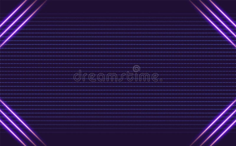 Abstract blue dynamic dots lines vector background with shining lines corners stock illustration