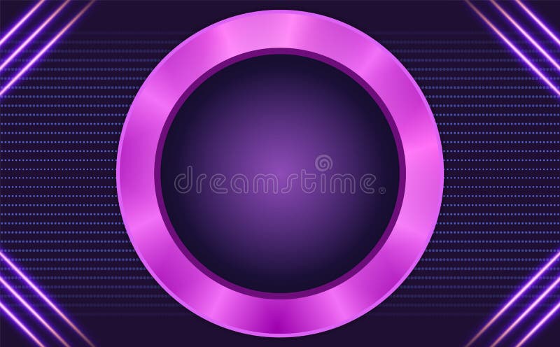 Abstract blue dynamic dots lines vector background with shining lines corners and round banner stock illustration