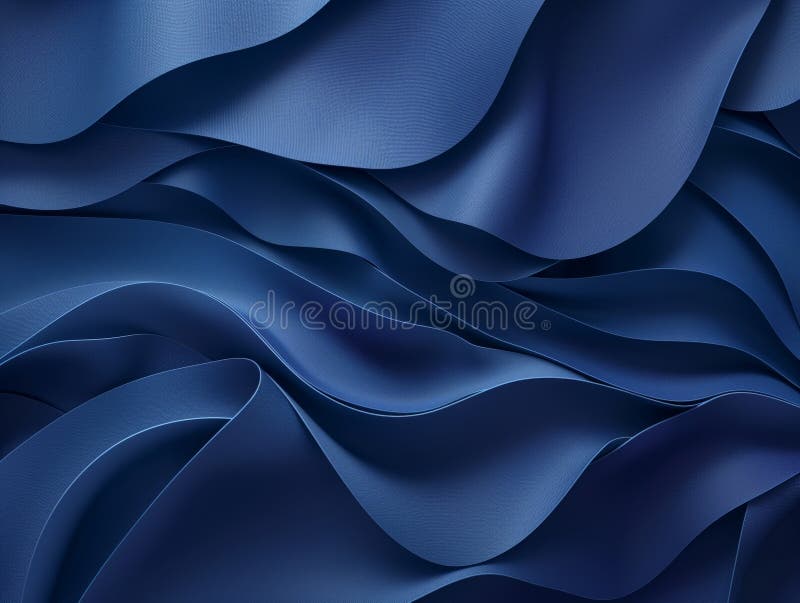 Abstract Blue Fabric Waves stock image