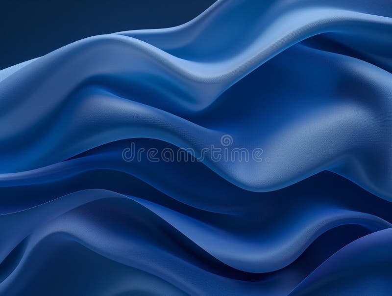 Abstract Blue Fabric Waves stock photo