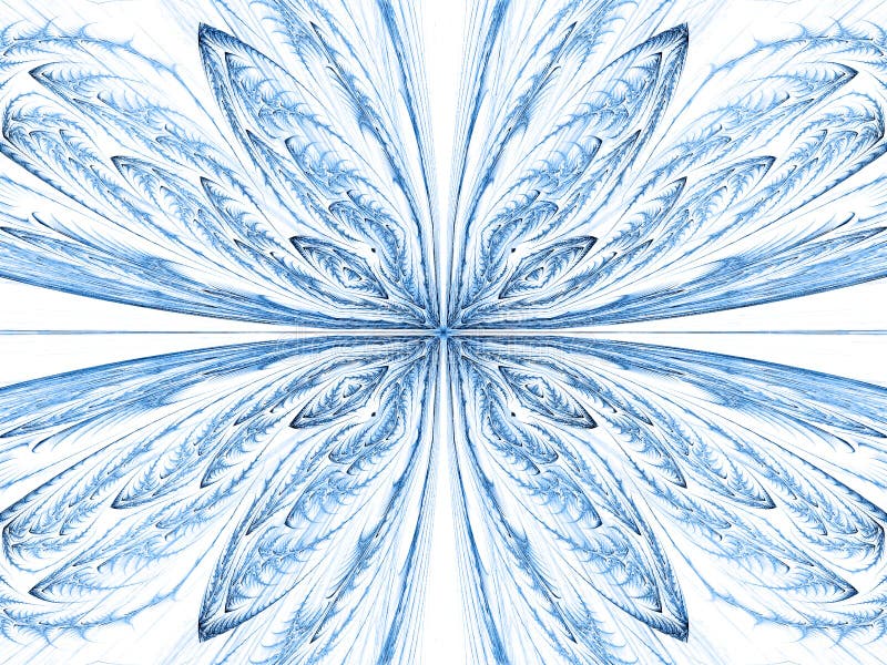 Abstract blue flower on a white background - digitally generated image stock illustration
