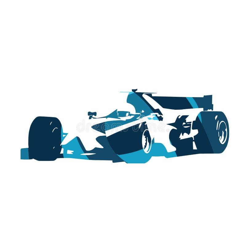Abstract blue formula racing car royalty free illustration