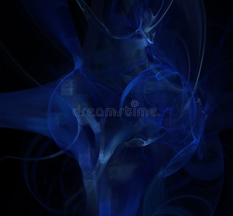 Abstract blue fractal art background illustration space geometry. royalty free illustration