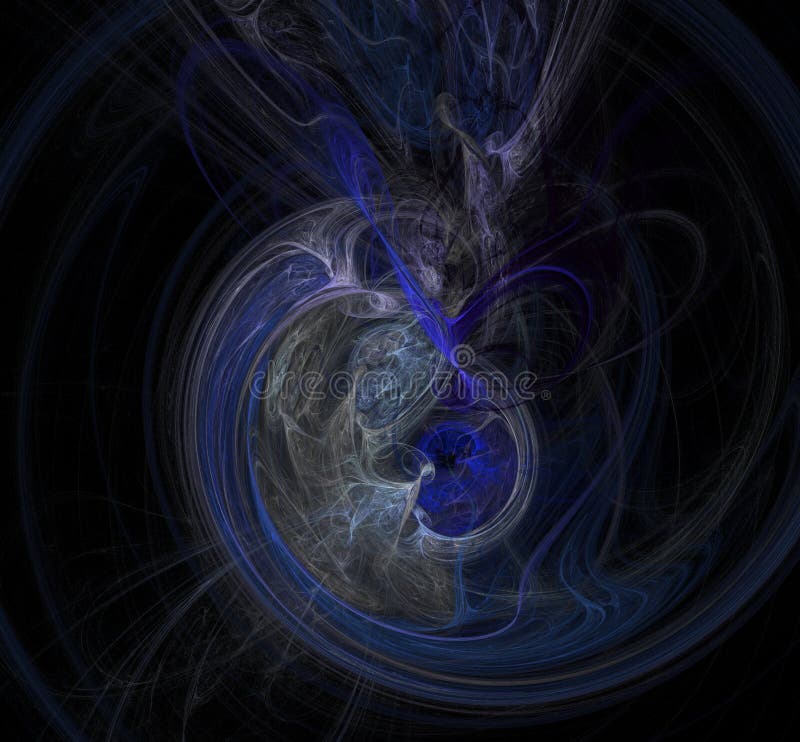 Abstract blue fractal art background illustration space geometry royalty free illustration