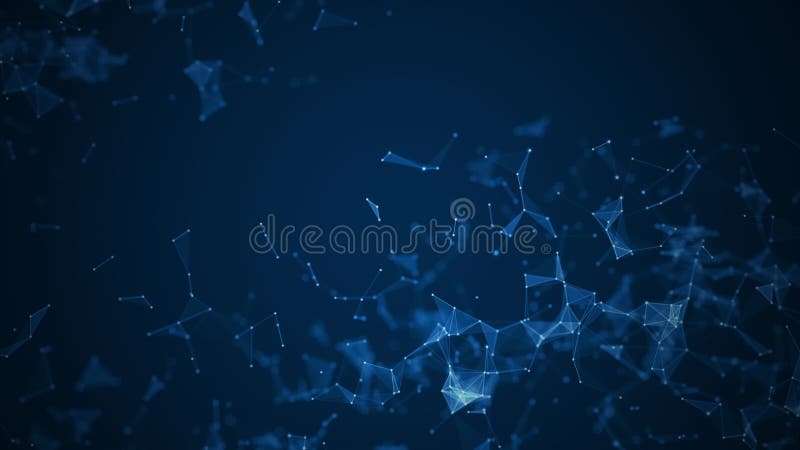 Abstract blue geometric. Digital connection with dots and lines. Technology network connection background stock illustration