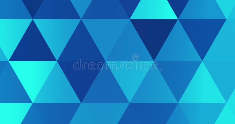 Abstract blue geometric multicolor triangles pattern with seamless trasition color movement stock illustration