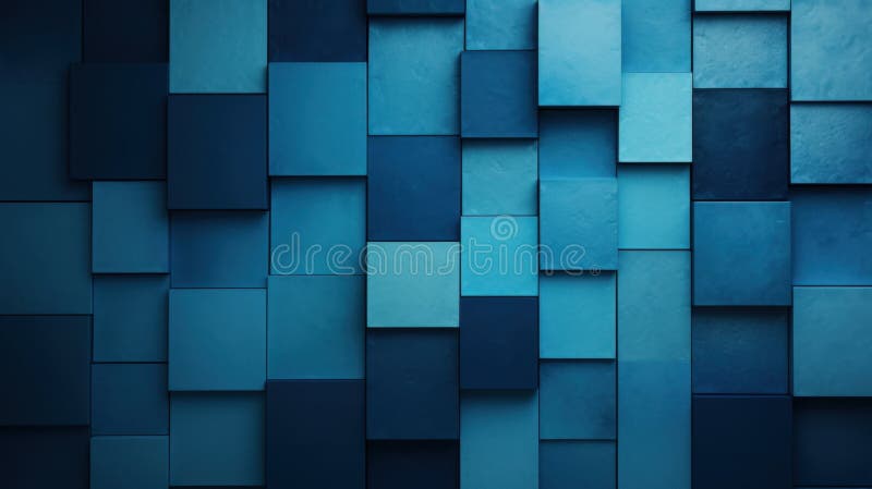 Abstract blue geometric pattern with overlapping square panels vector illustration